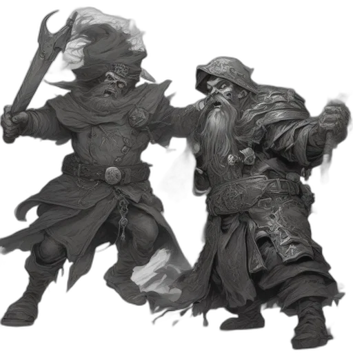 concept art, fantasy art, comic book art, pencil sketch transparent PNG cut-out