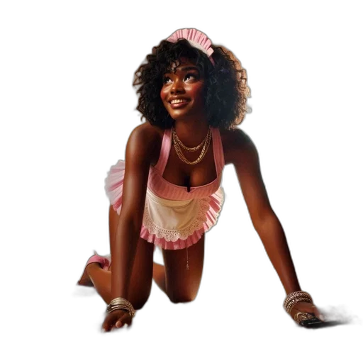 photorealistic, concept art, pixel art, maid transparent PNG cut-out