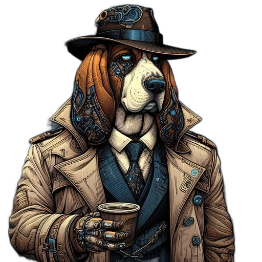 jacket, staff, hat, animal transparent PNG cut-out