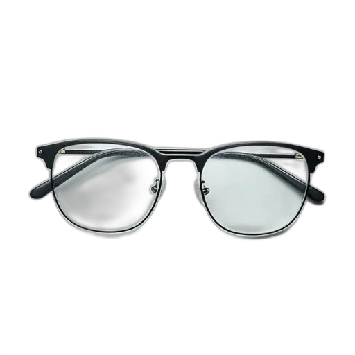 3d render, monochrome, pair, eyeglasses transparent PNG cut-out