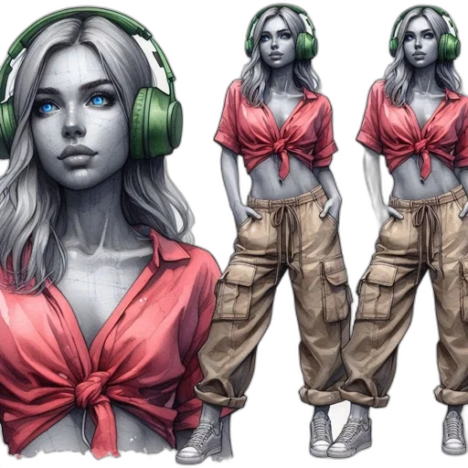 concept art, fantasy art, comic book art, cyberpunk transparent PNG cut-out
