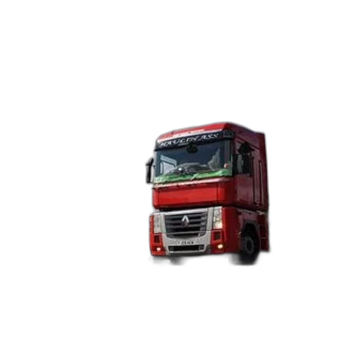 photorealistic, red, truck, drives transparent PNG cut-out