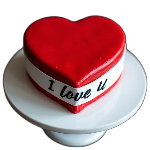 food, 3d render, heart-shaped, cake transparent PNG cut-out