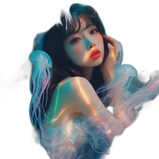 dress, face, creature, fantasy art transparent PNG cut-out