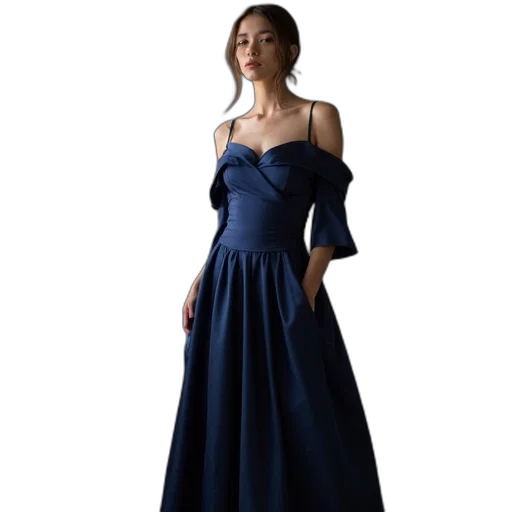 dress, concept art, photorealistic, blue transparent PNG cut-out