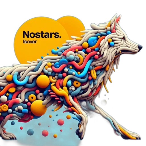 colorful, abstract, wolf, design transparent PNG cut-out
