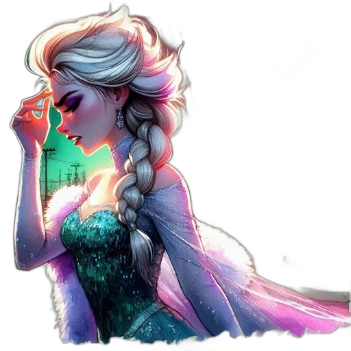 dress, fantasy art, concept art, watercolor transparent PNG cut-out