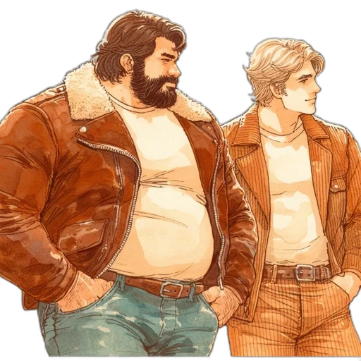 jacket, concept art, comic book art, watercolor transparent PNG cut-out
