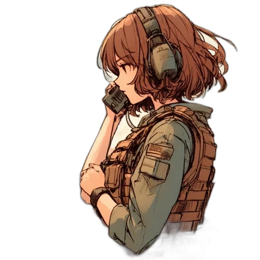 weapon, jacket, face, staff transparent PNG cut-out