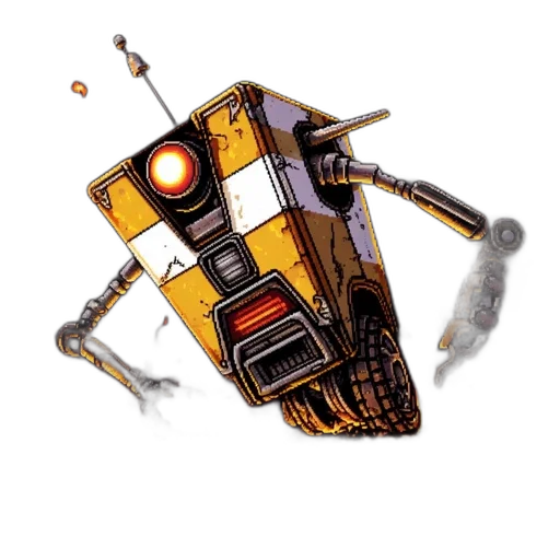 robot, concept art, comic book art, pixel art transparent PNG cut-out