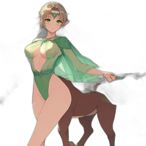 dress, staff, animal, creature transparent PNG cut-out
