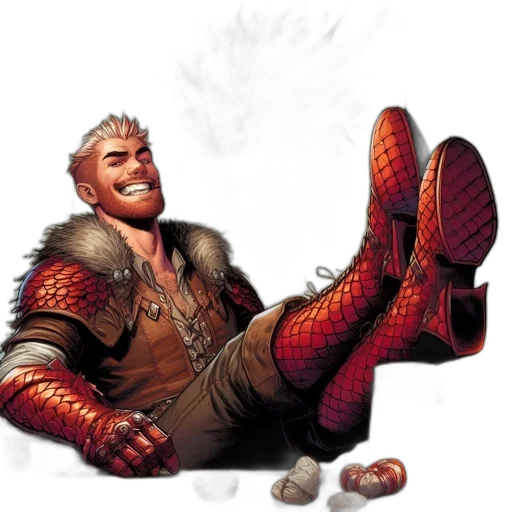 dragon, staff, shoes, fantasy art transparent PNG cut-out