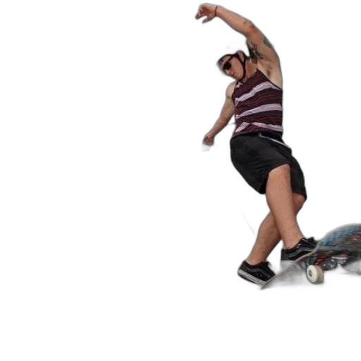 3d render, concept art, photorealistic, skateboarder transparent PNG cut-out