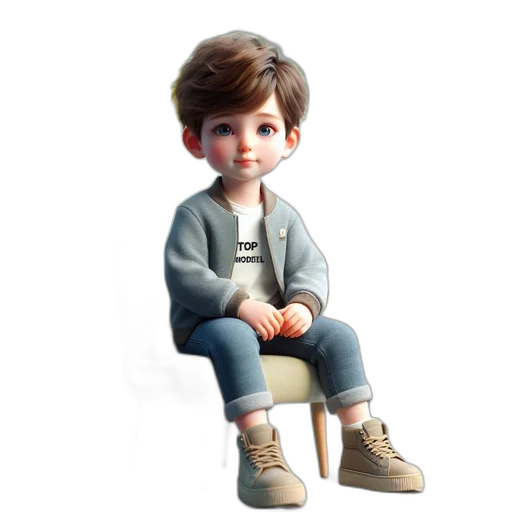jacket, shoes, face, 3d render transparent PNG cut-out