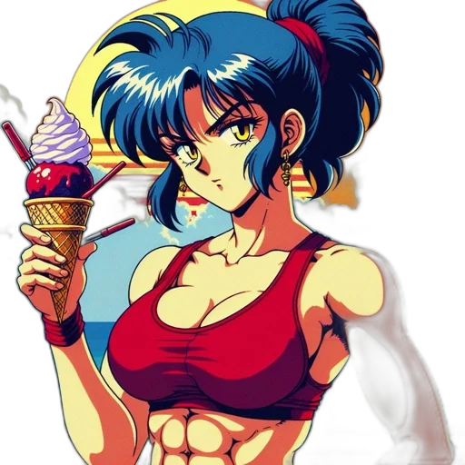 vaporwave, anime, pixel art, concept art transparent PNG cut-out