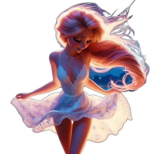 dress, concept art, fantasy art, watercolor transparent PNG cut-out
