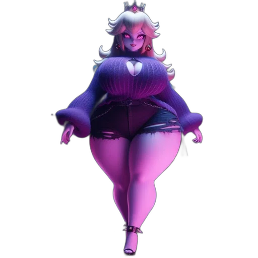 dress, crown, creature, staff transparent PNG cut-out