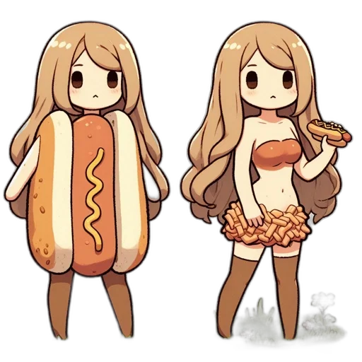 food, dress, animal, pixel art transparent PNG cut-out
