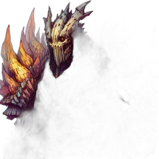 dragon, mask, weapon, creature transparent PNG cut-out