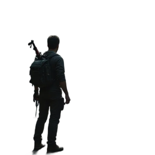 weapon, staff, jacket, robot transparent PNG cut-out