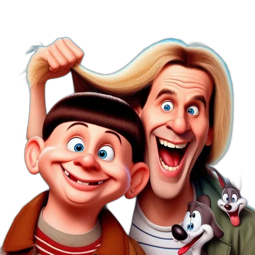 face, cartoon, photorealistic, 3d render transparent PNG cut-out