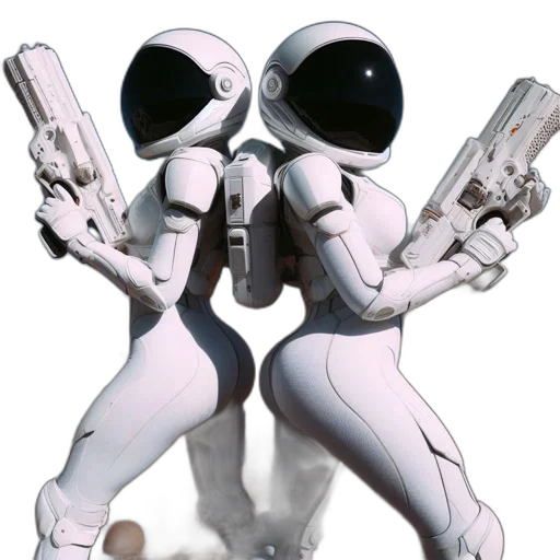 robot, weapon, concept art, 3d render transparent PNG cut-out