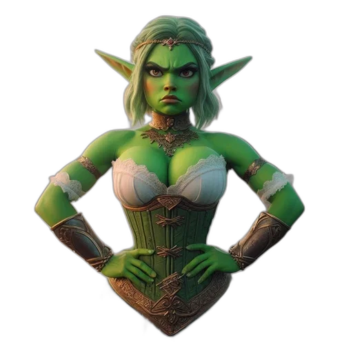 dress, staff, jewelry, concept art transparent PNG cut-out