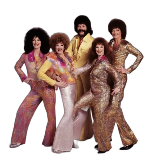 hair, golden, five, individuals transparent PNG cut-out