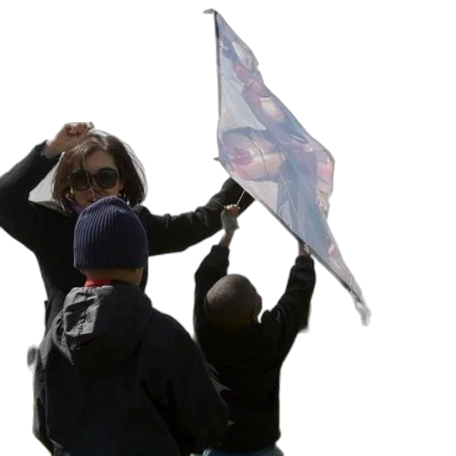 jacket, umbrella, staff, woman transparent PNG cut-out