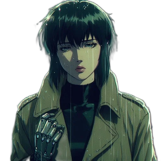jacket, face, robot, weapon transparent PNG cut-out
