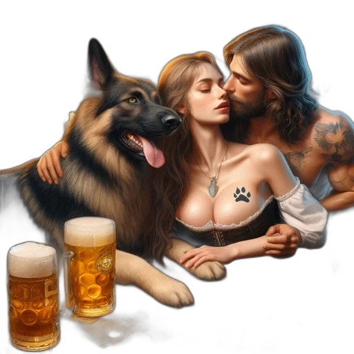 animal, photorealistic, fantasy art, oil painting transparent PNG cut-out