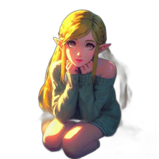 dress, face, crown, staff transparent PNG cut-out