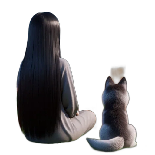 hair, animal, creature, 3d render transparent PNG cut-out