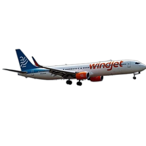 3d render, white, orange, jetliner transparent PNG cut-out