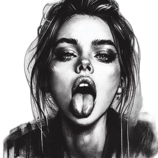 face, photorealistic, pencil sketch, comic book art transparent PNG cut-out