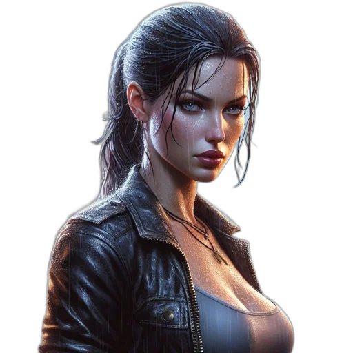 jacket, face, concept art, comic book art transparent PNG cut-out