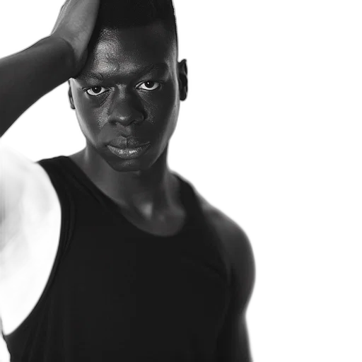 face, young, man, seen transparent PNG cut-out