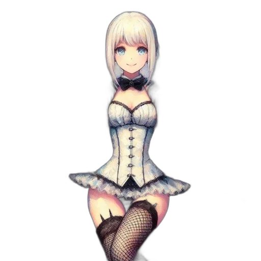 dress, robot, staff, flower transparent PNG cut-out