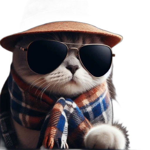 hat, jacket, animal, staff transparent PNG cut-out