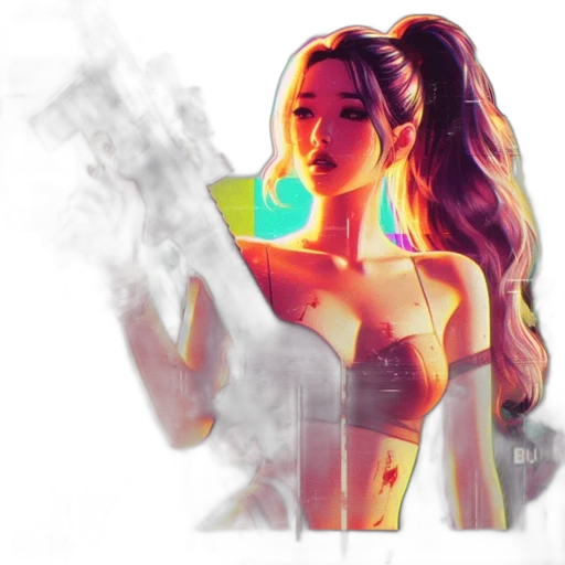 photorealistic, concept art, vaporwave, fantasy art transparent PNG cut-out