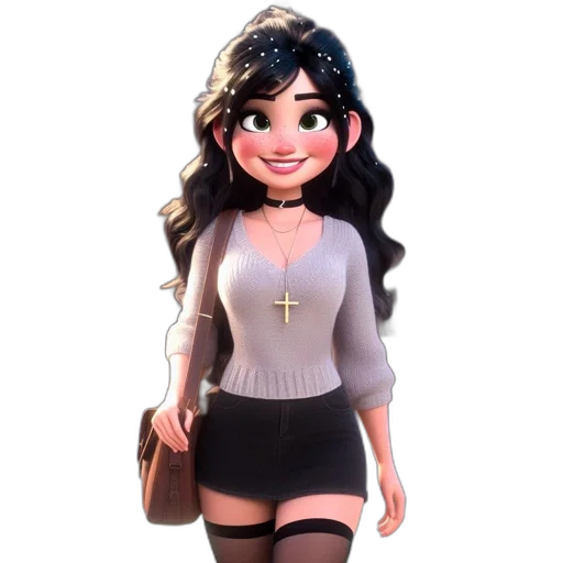 dress, 3d render, cartoon, concept art transparent PNG cut-out