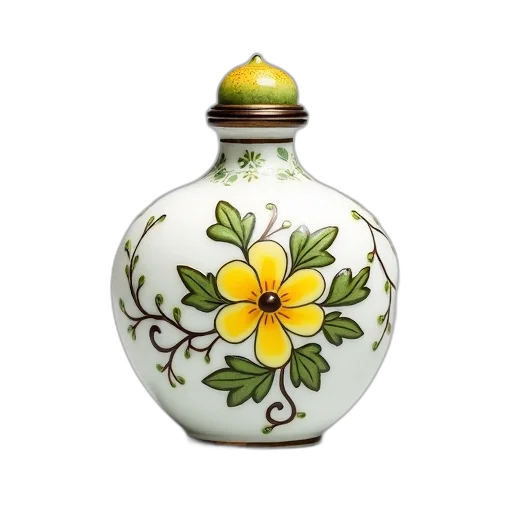 bottle, flower, photorealistic, oil painting transparent PNG cut-out