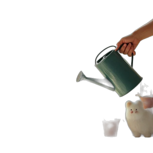 3d render, watering, can, flower transparent PNG cut-out