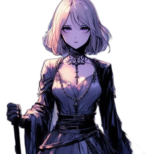 dress, staff, sword, weapon transparent PNG cut-out