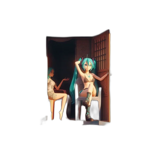 furniture, dress, creature, staff transparent PNG cut-out