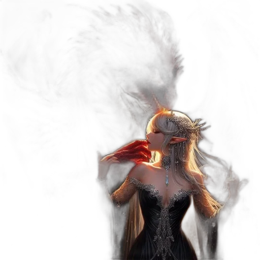 dragon, dress, mask, hair transparent PNG cut-out