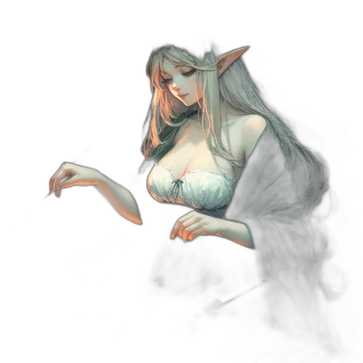 dragon, staff, dress, fantasy art transparent PNG cut-out