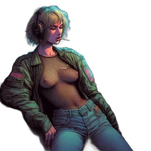 jacket, dress, robot, weapon transparent PNG cut-out