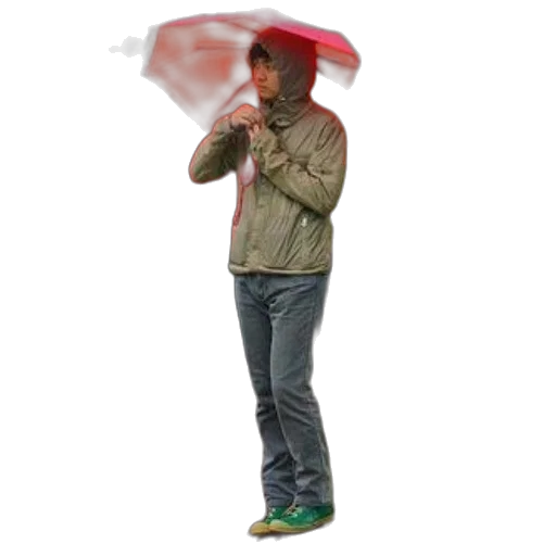 umbrella, hat, jacket, staff transparent PNG cut-out