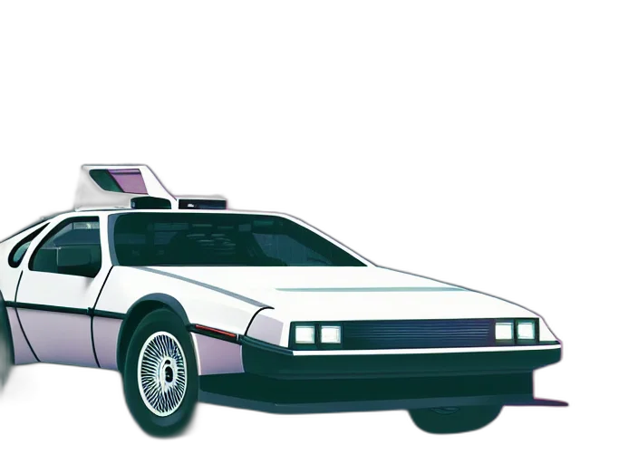 car, robot, weapon, vaporwave transparent PNG cut-out